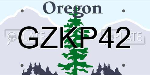 GZKP42 Oregon License Plate