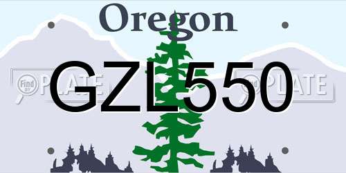 GZL550 Oregon License Plate