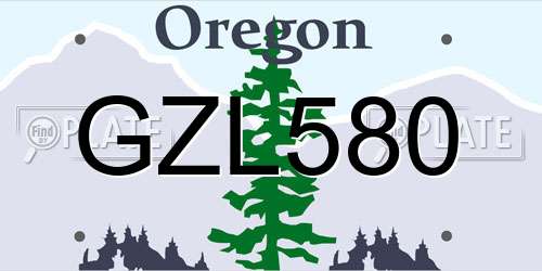 GZL580 Oregon License Plate