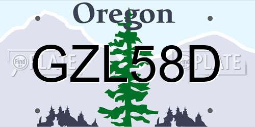 GZL58D Oregon License Plate