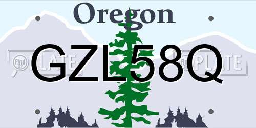 GZL58Q Oregon License Plate