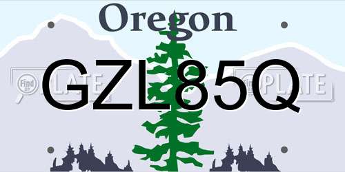 GZL85Q Oregon License Plate
