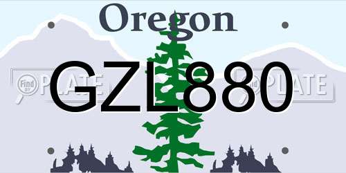 GZL880 Oregon License Plate