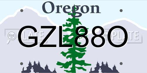 GZL88O Oregon License Plate