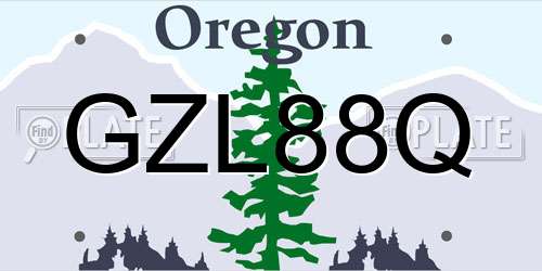 GZL88Q Oregon License Plate