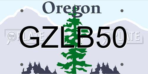 GZLB50 Oregon License Plate