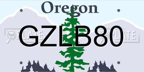 GZLB80 Oregon License Plate