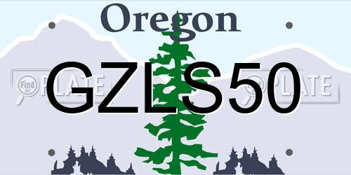 GZLS50 Oregon License Plate