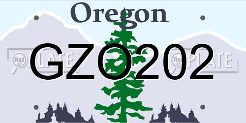 GZO202 Oregon License Plate