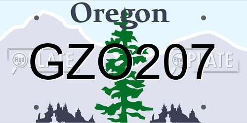 GZO207 Oregon License Plate