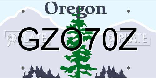 GZO70Z Oregon License Plate