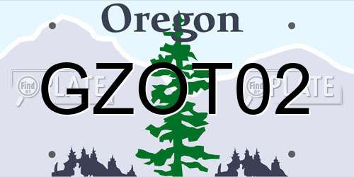 GZOT02 Oregon License Plate