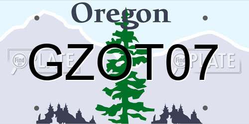 GZOT07 Oregon License Plate