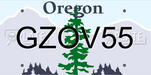 GZOV55 Oregon License Plate