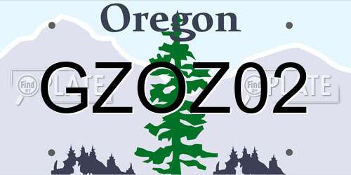 GZOZ02 Oregon License Plate