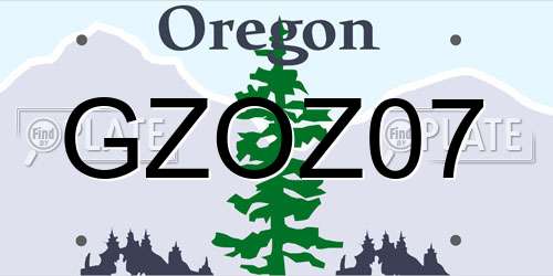 GZOZ07 Oregon License Plate