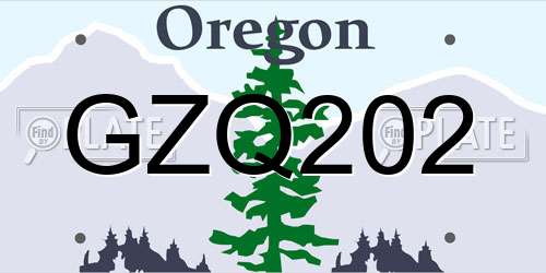 GZQ202 Oregon License Plate