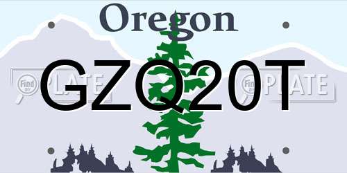 GZQ20T Oregon License Plate
