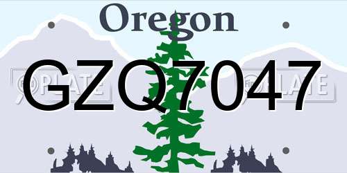 GZQ7047 Oregon License Plate