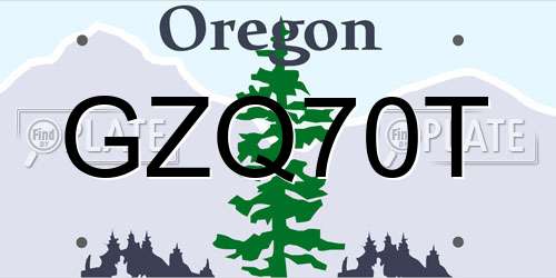 GZQ70T Oregon License Plate