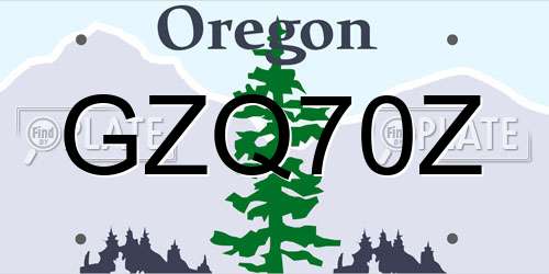 GZQ70Z Oregon License Plate