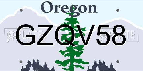 GZQV58 Oregon License Plate