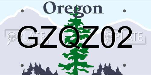 GZQZ02 Oregon License Plate