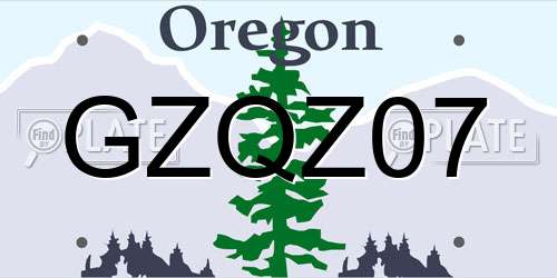 GZQZ07 Oregon License Plate