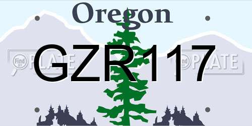 GZR117 Oregon License Plate