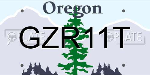 GZR11T Oregon License Plate