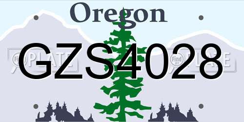 GZS4028 Oregon License Plate