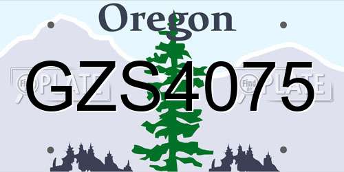 GZS4075 Oregon License Plate