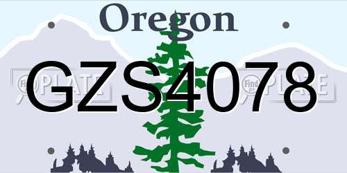 GZS4078 Oregon License Plate