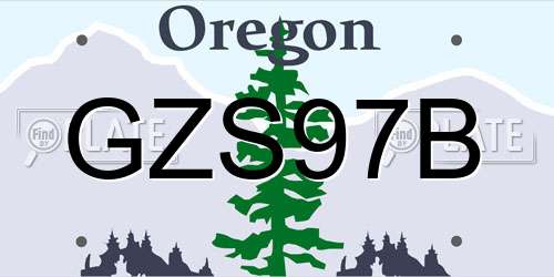 GZS97B Oregon License Plate