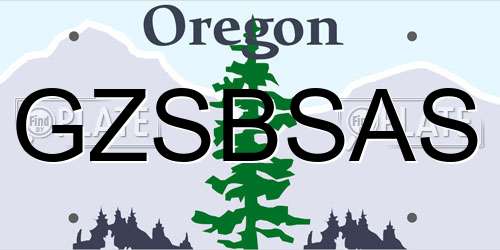 GZSBSAS Oregon License Plate