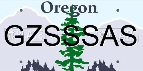 GZSSSAS Oregon License Plate
