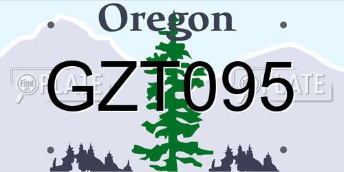 GZT095 Oregon License Plate