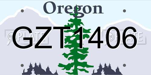 GZT1406 Oregon License Plate