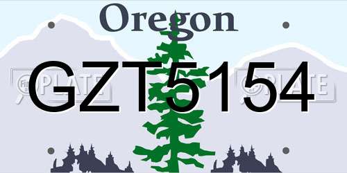 GZT5154 Oregon License Plate