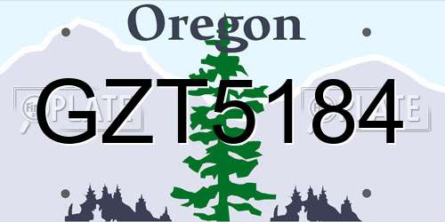 GZT5184 Oregon License Plate