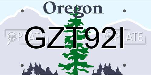 GZT92I Oregon License Plate