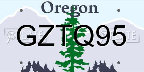 GZTQ95 Oregon License Plate