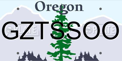 GZTSSOO Oregon License Plate