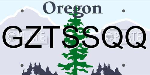 GZTSSQQ Oregon License Plate