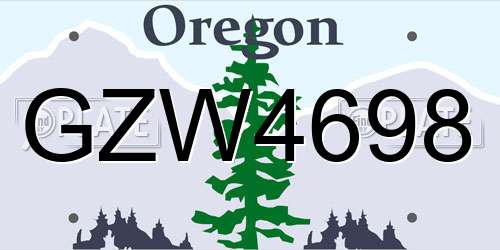GZW4698 Oregon License Plate