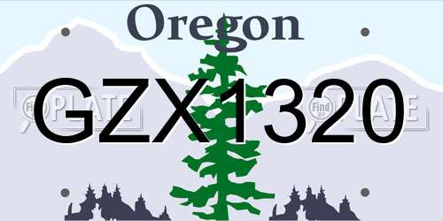 GZX1320 Oregon License Plate