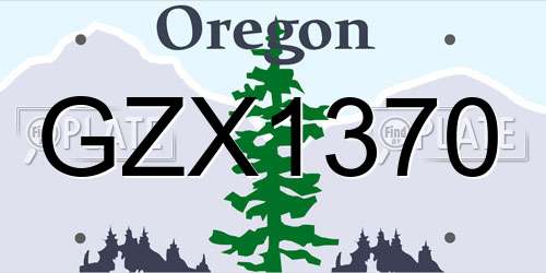 GZX1370 Oregon License Plate