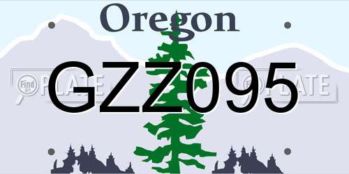 GZZ095 Oregon License Plate