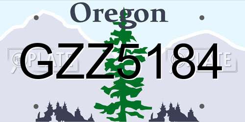 GZZ5184 Oregon License Plate