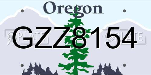 GZZ8154 Oregon License Plate
